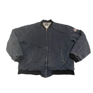 Vintage Bulwark Flame Resistant FR Excel Jacket Mens XXL Blue Distressed